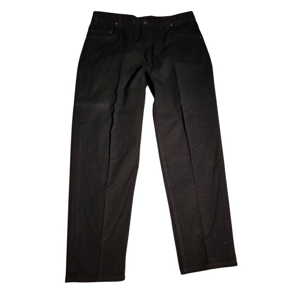 Vintage Levis 545 Mens 42x34 Baggy Fit Black Denim Jeans Made USA Distressed 969